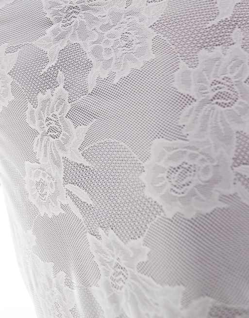 Bailey Rose lace maxi overlay skirt in dusty blue with 90s detail co-ord, 3 of 5