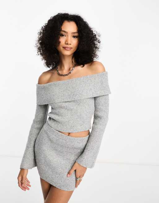 Knit Seamless Off Shoulder Crop Top – 3 jems boutique