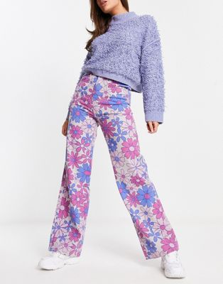 Bailey Rose relaxed jeans in pop retro floral denim-Multi