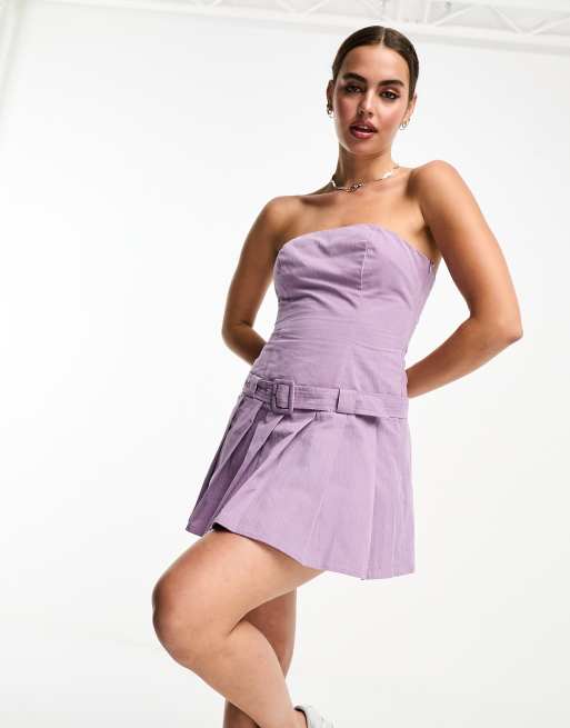 Bailey Rose - Vestito corto a fascia stile Y2K a pieghe con cintura, 4 di 4