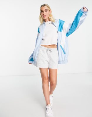 Bailey Rose vintage style track top jacket in light blue panels