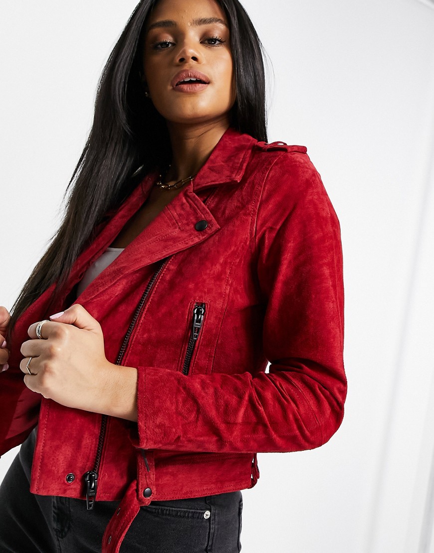 Байкерская куртка из красного бархата Blank NYC Сardinal-Красный