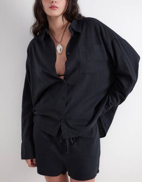 Balmohk - Camicia in lino nera - view 1