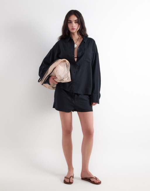 Balmohk - Camisa negro 1 de lino, 2 de 4