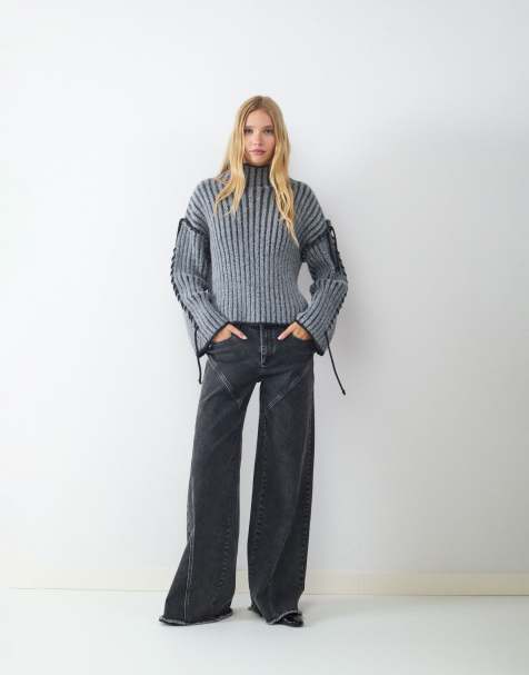 Balmohk Loose-fit jeans in dark grey denim
