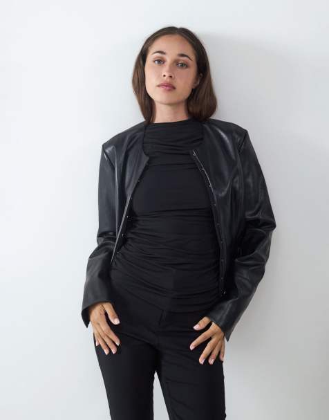 Balmohk Leather jacket in black