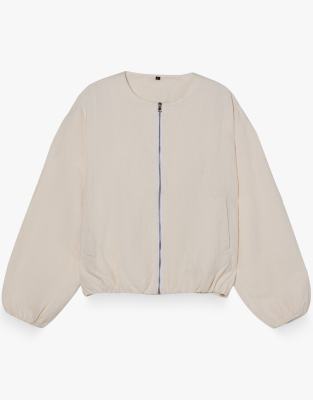 Jacke in Ecru 1-Weiß Weiß M