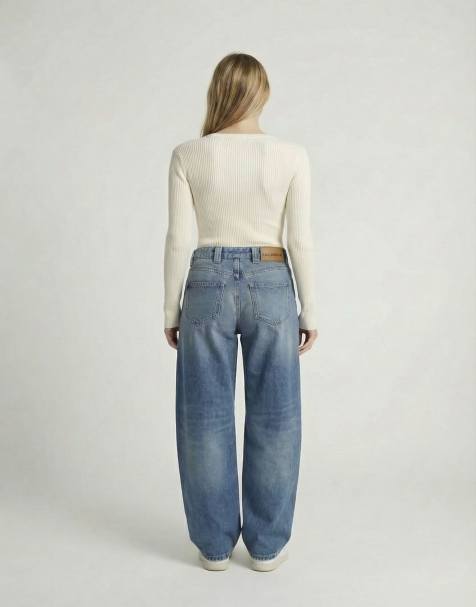 Balmohk - Jean barrel - Bleu moyen - view 1