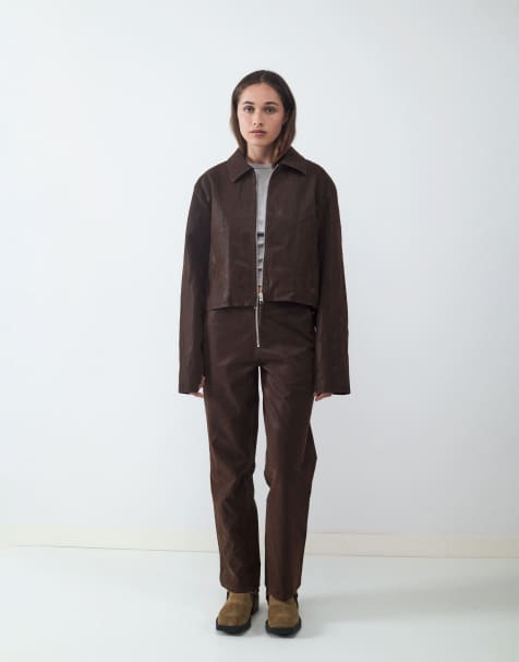 Balmohk - Leren jack in crèmebruin - view 1