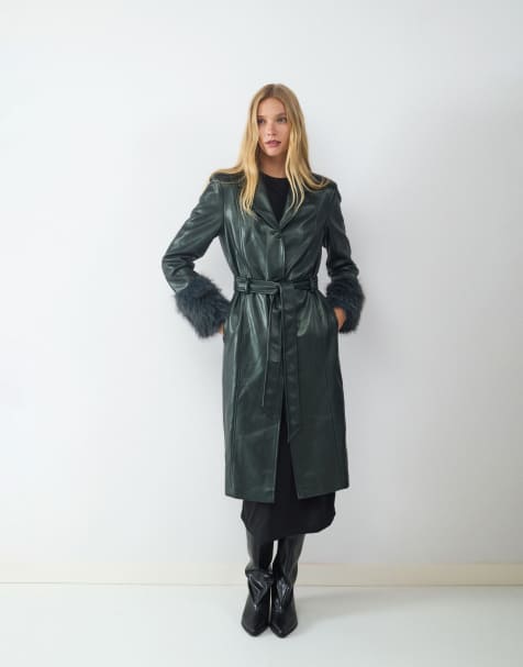 Balmohk Long coat in dark green