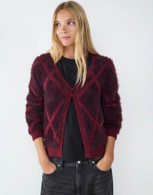 Balmohk - Strickjacke in Burgunderrot