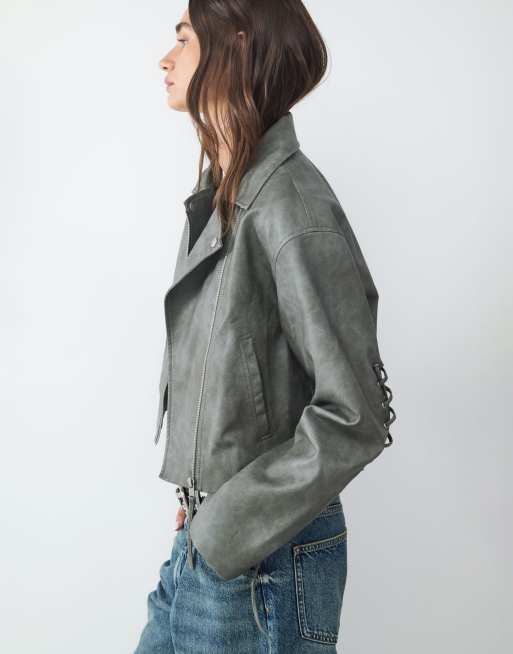 Balmohk - Veste en cuir à reflets verts, 2 de 4