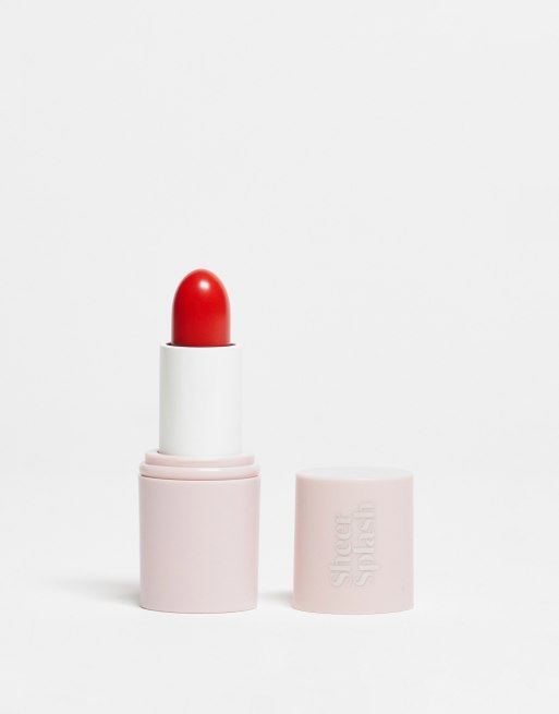 Bálsamo de labios con color transparente Sheer Splash de Barry M: Tono Strawberry Soak