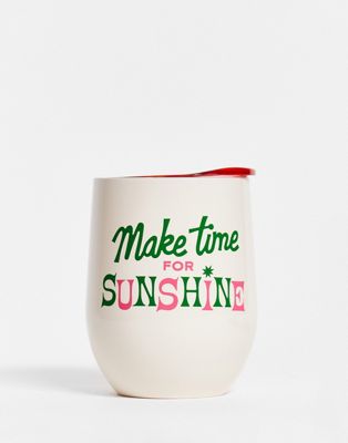 Ban Do - Make time for sunshine - Mug en acier inoxydable avec couvercle | ASOS
