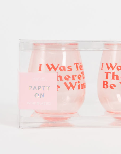Ban Do - Wijnglazen set met 'I was told there'd be wine', 2 van 4