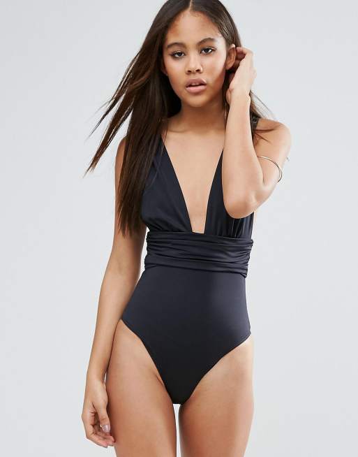 Bañador con banda fruncida en la cintura de ASOS DESIGN TALL, 3 de 4
