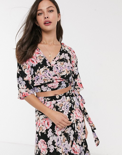 Band Of floral print crop top co-ord