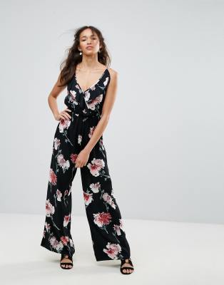 floral ruffle jumpsuit