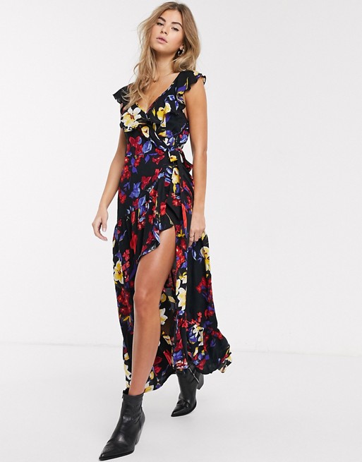 Band of Gypsies maxi floral wrap dress