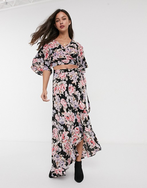 Band Of floral print maxi skirt co-ord