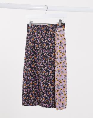 фото Band of mix print wrap skirt-черный band of gypsies