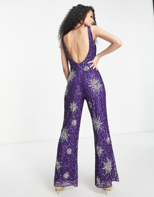 Purple sparkly sales jumpsuit