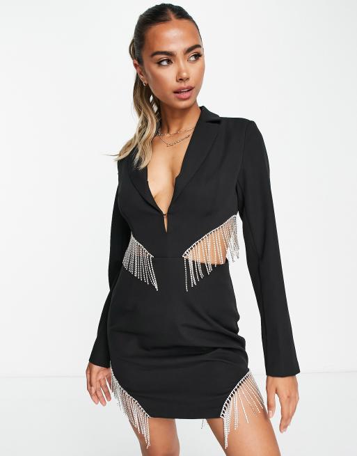 Asos black cheap blazer dress