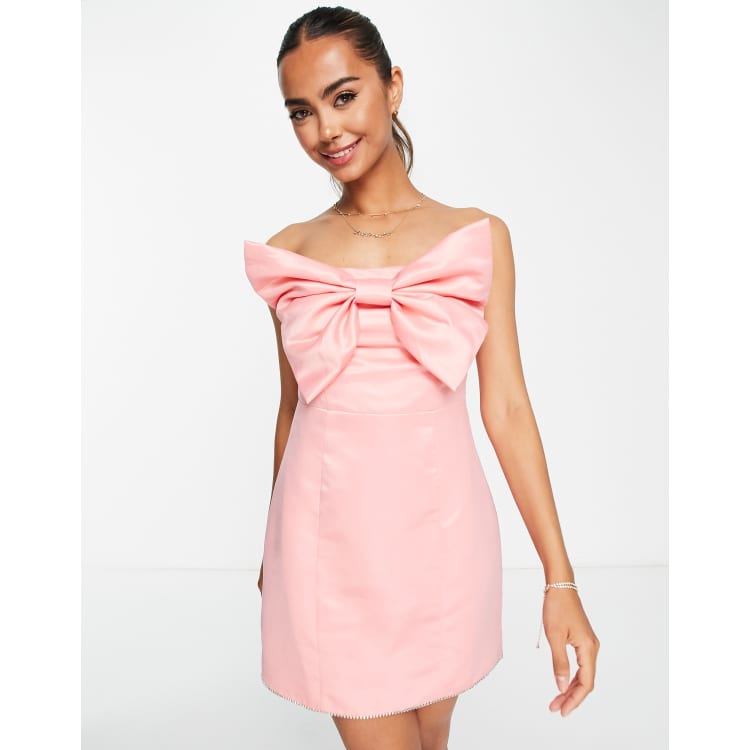 Pink dress clearance bow