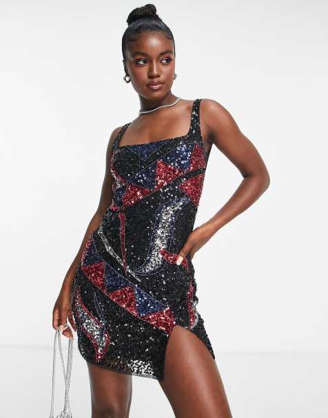 Premium Embellished Bandeau Mini Dress