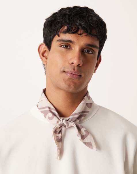 Bandana color crema con estampado abstracto de algodón de ASOS DESIGN - view 1