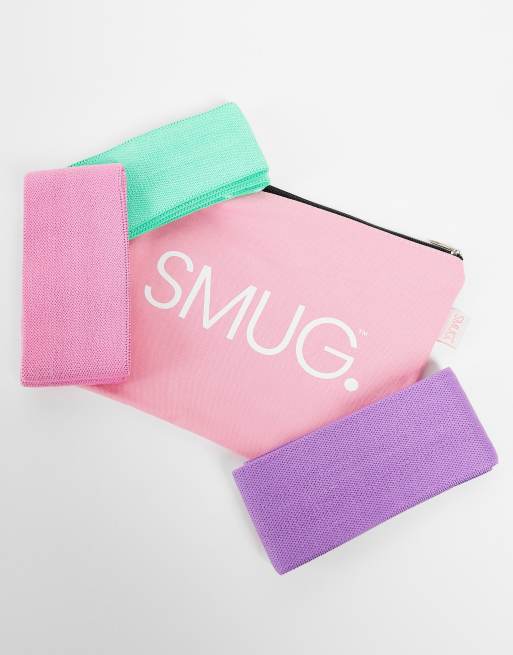 Bandas de resistencia para los glúteos con neceser de almacenamiento de Smug