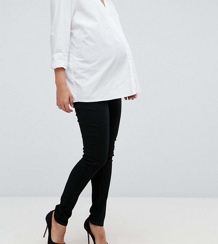Bandia – Mammakläder Over The Bump – Skinny jeans med avtagbart magband-Svart
