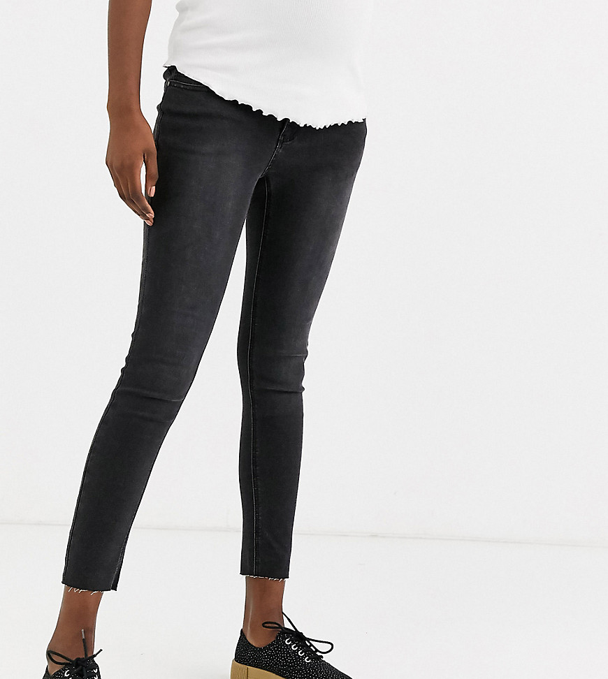 Bandia – Mammakläder – Svarta ankellånga skinny jeans med avtagbart band