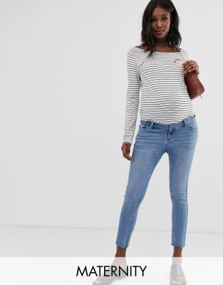 light blue ankle grazer jeans