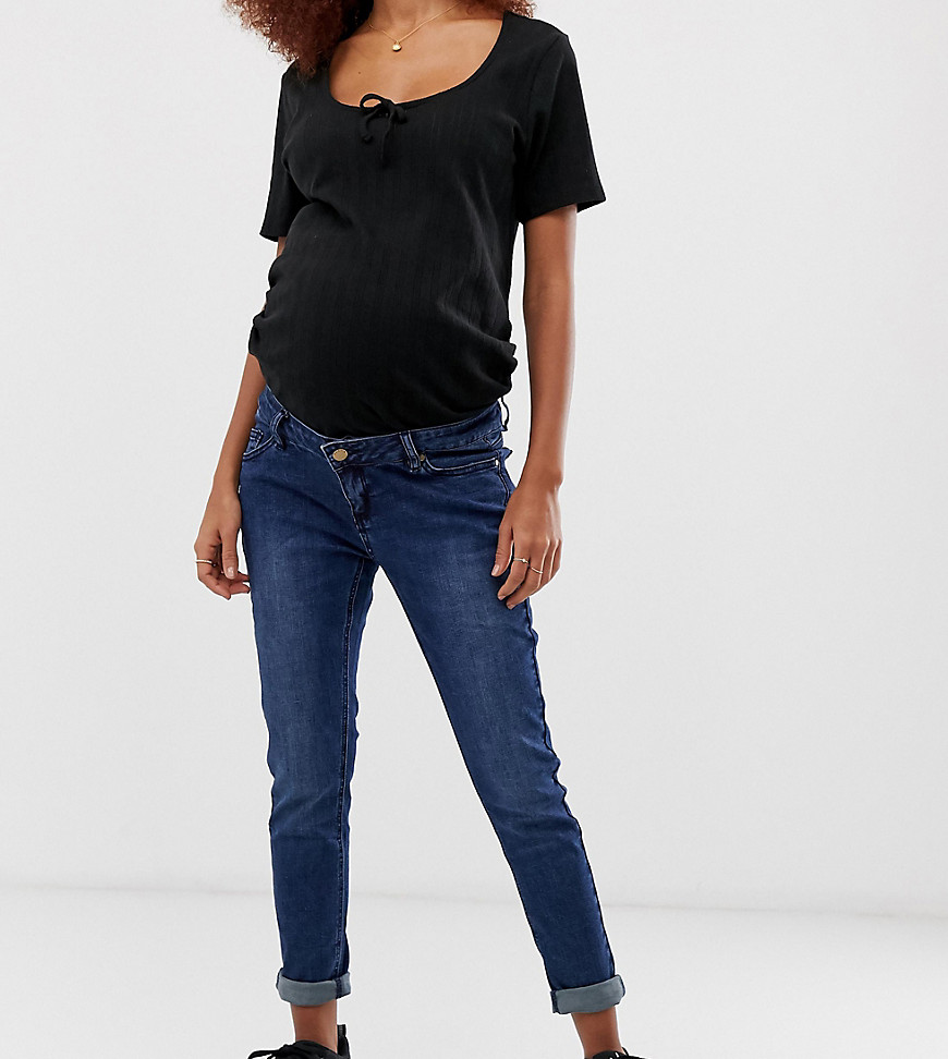 Bandia – Maternity – Over The Bump – Jeans som smalnar av vid vristen med avtagbart magband-Blå
