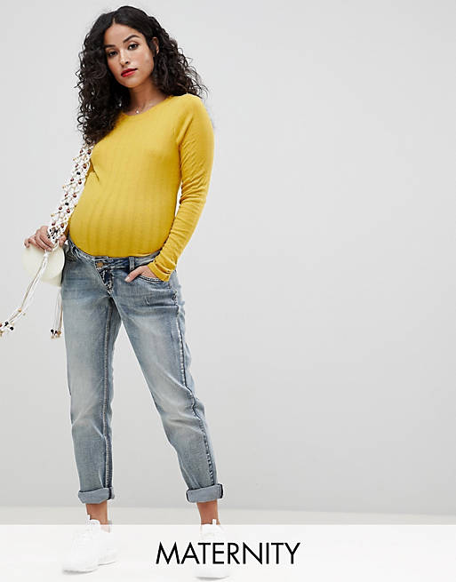Bandia Maternity over the bump mom jean with removable bump band
