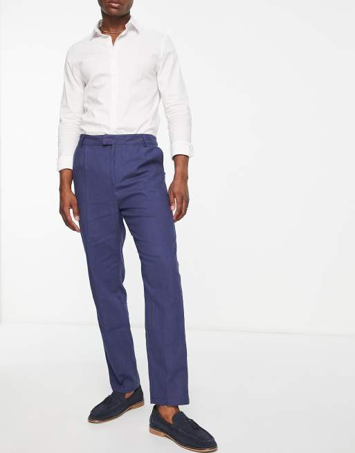 Bando - Broek met rechte pijpen in marineblauw