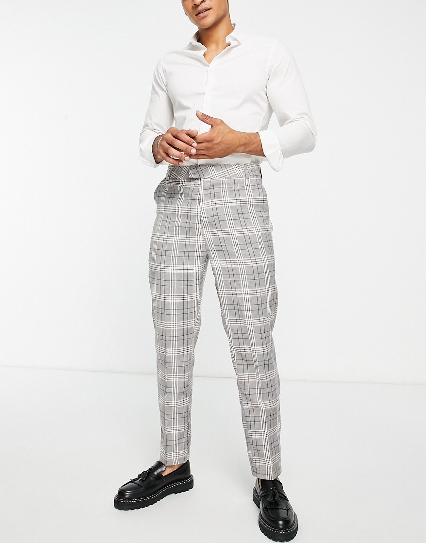 Bando carrot fit tapered checked pants-Multi