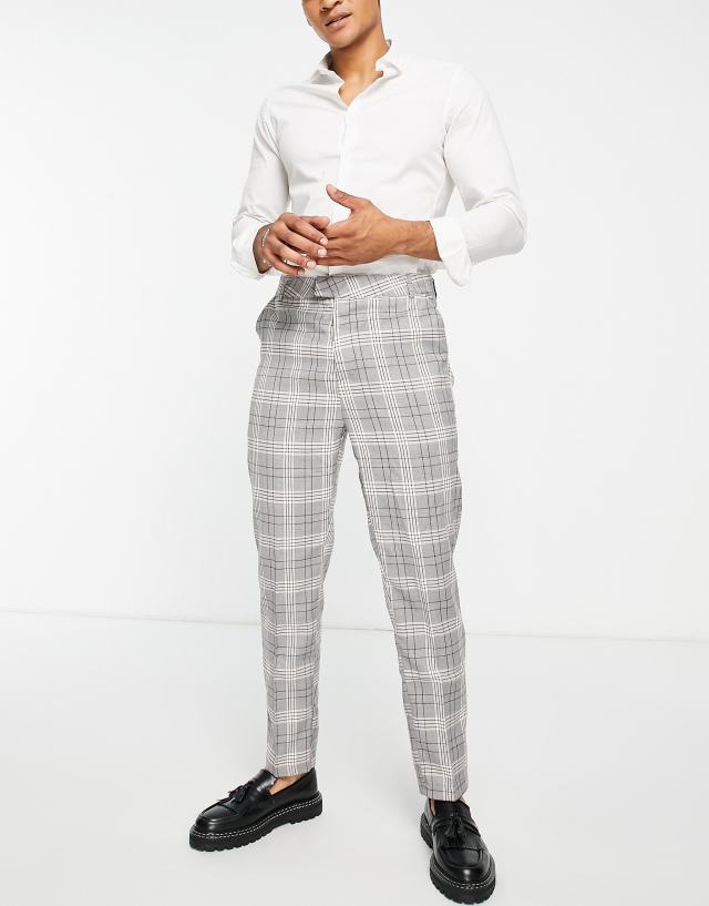 Bando - carrot fit tapered checked trousers