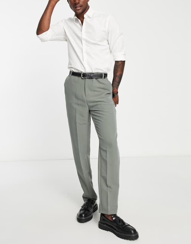 Bando carrot fit tapered jersey suit pants in green