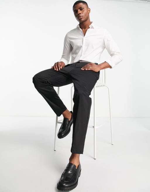 Black tapered dress store pants