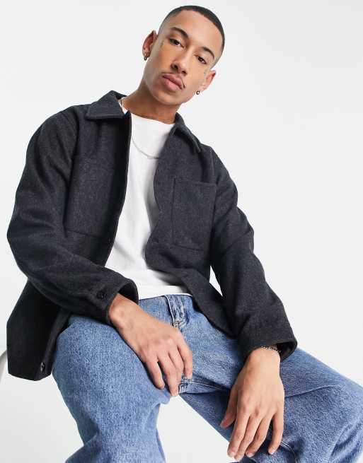 Bando – Hemdjacke aus Wolle mit Utility-Taschen