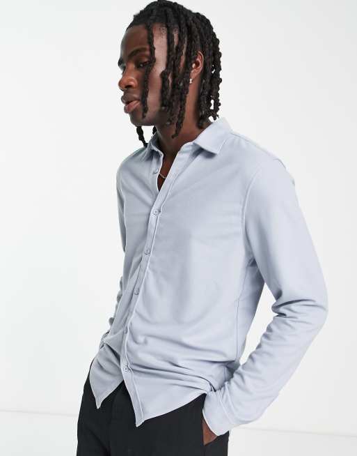 Bando jersey pique button down slim fit shirt