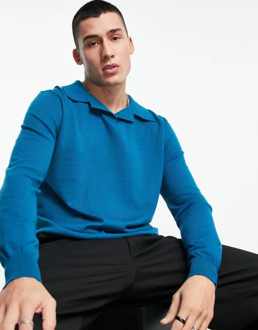 Bando long sleeve knit polo shirt ASOS