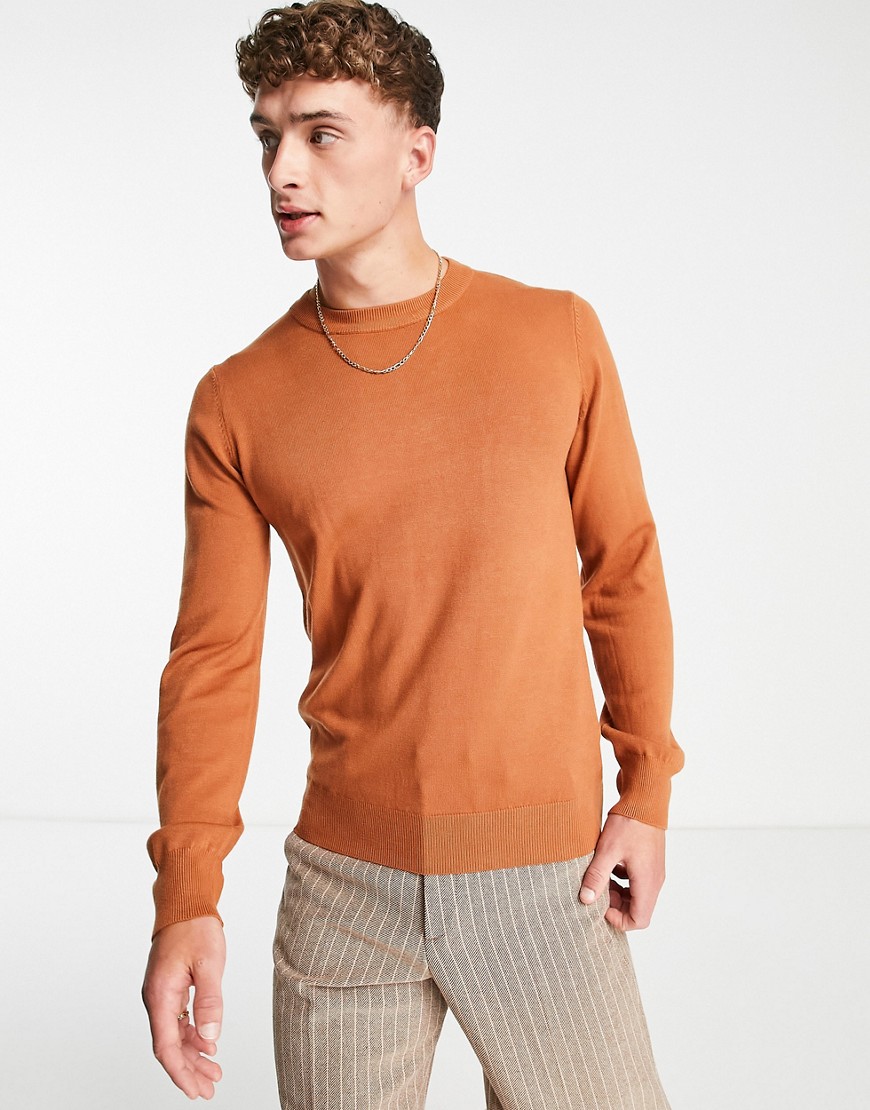 Bando long sleeve sweater in rust-Brown