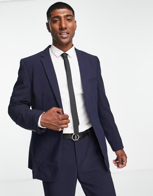 Bando - Marineblå slim fit-habitjakke