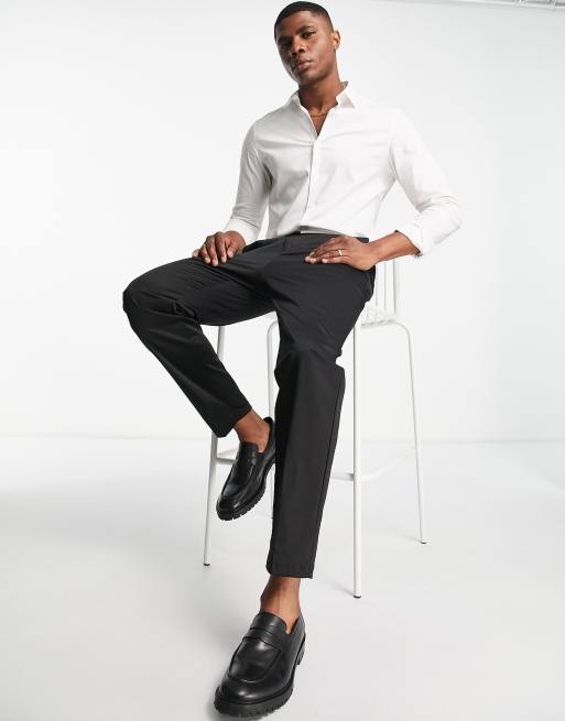Bando - Pantalon de costume ajusté coupe carotte - Noir, 2 de 4