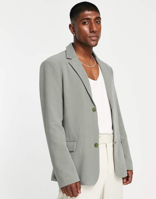 Bando regular fit jersey suit jacket in light green | ASOS