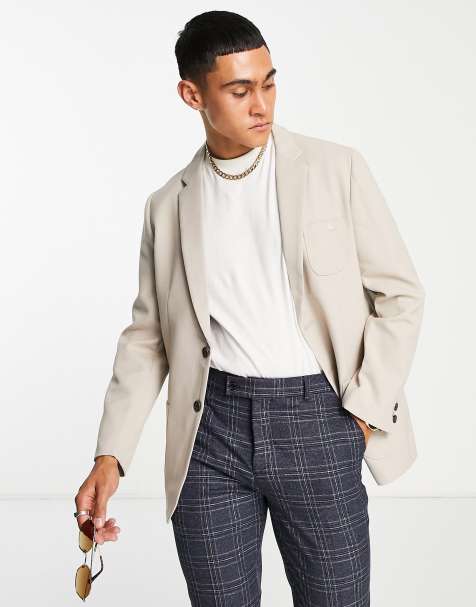 Bando regular fit jersey suit jacket in stone - view 1