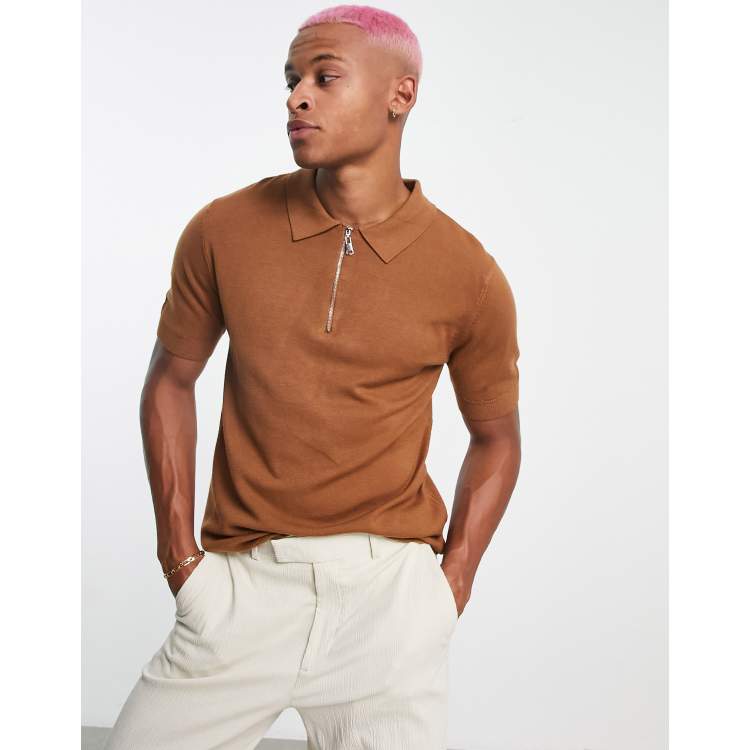 Zip polo outlet shirt